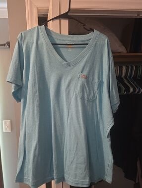 Ariat Light Blue V-Neck Pocket Tee - Men's